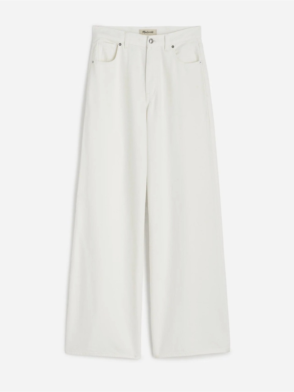 NWT MADEWELL SUPERWIDE-leg so Soft White Denim pants, High-rise .. Sz 25 & 26